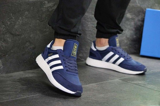 Кроссовки мужские синие с белым Iniki 7206 Мелитополь - изображение 1