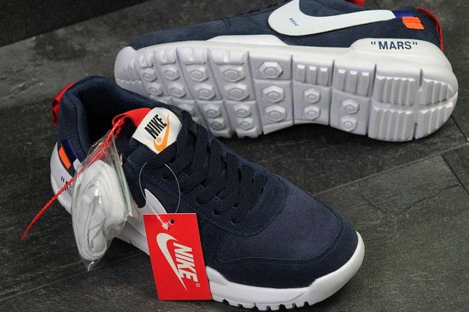 Кроссовки мужские синие с белым off White Mars 6176 Мелитополь - изображение 1