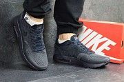 Кроссовки мужские темно синие Nike Air Max 1 Flyknit 4971 Мелитополь