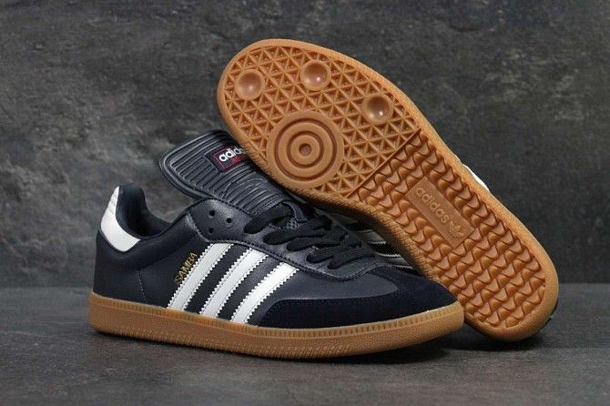 Кроссовки мужские темно синие с белым Adidas Samba 6070 Мелитополь - изображение 1
