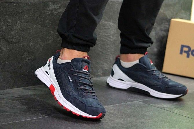 Кроссовки мужские темно синие с белым Reebok dmx max 7130 Мелитополь - изображение 1