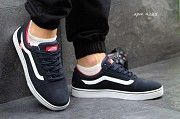 Кроссовки мужские темно синие с красным Vans Old Skool 4225 Мелитополь