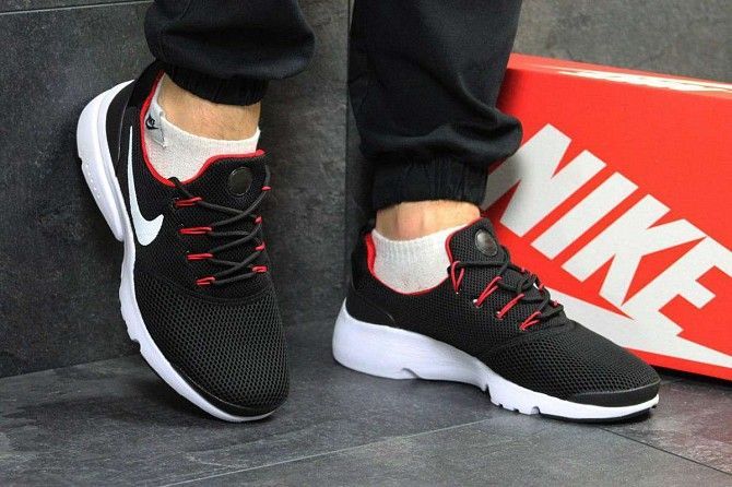 Кроссовки мужские черно-белые с красным Air Presto Fly Uncaged 5124 Мелитополь - изображение 1