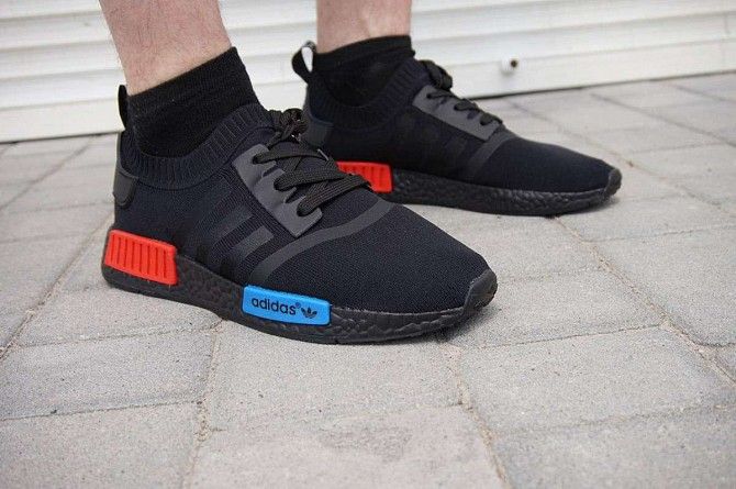 Кроссовки мужские черные с красным Nmd 1066 Мелитополь - изображение 1