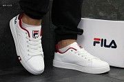 Кроссовки подростковые белые с синим и красным Fila 6251 Мелитополь