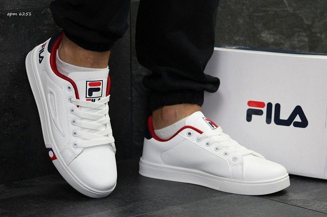Кроссовки подростковые белые с синим и красным Fila 6251 Мелитополь - изображение 1
