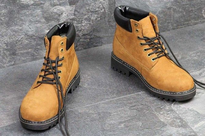 Мужские зимние ботинки Timberland рыжие 3515 Мелитополь - изображение 1