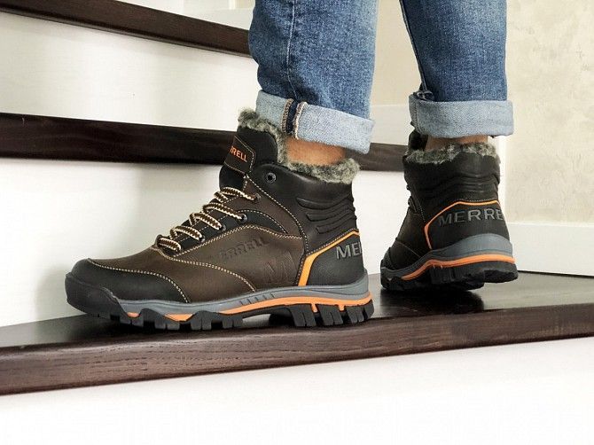 Мужские зимние ботинки коричневые Merrell 8624 Мелитополь - изображение 1