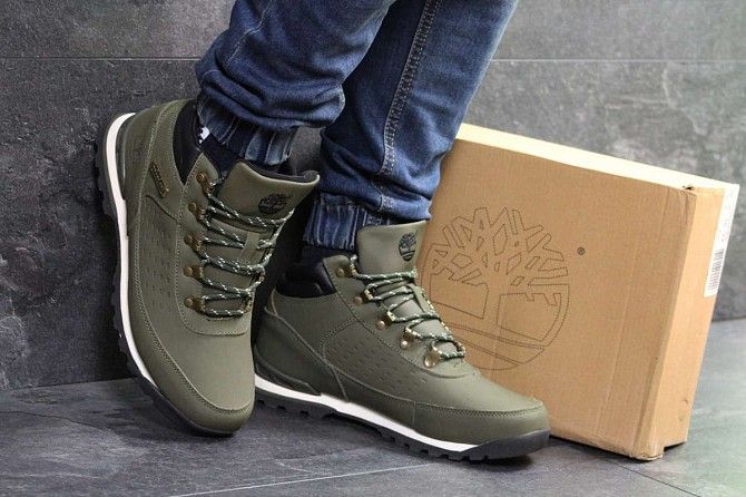 Мужские зимние ботинки темно зеленые Timberland 6832 Мелитополь - изображение 1