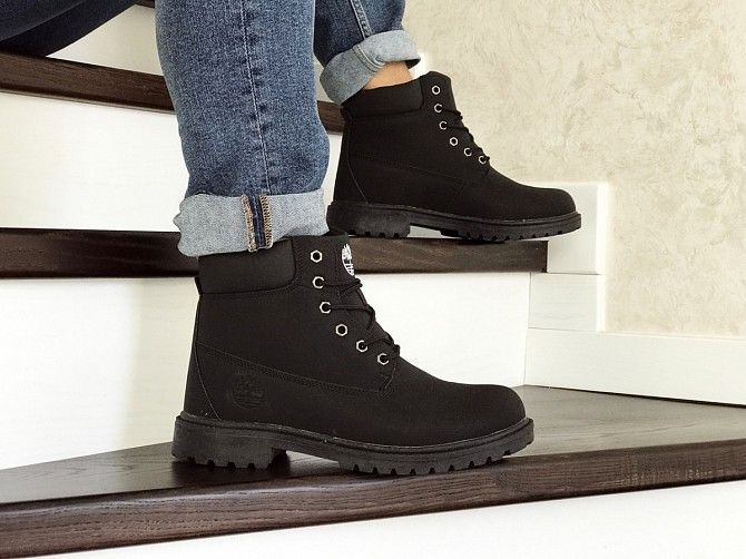 Мужские зимние ботинки черные Timberland 8548 Мелитополь - изображение 1