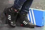 Мужские зимние ботинки черные с белым Adidas Climaproof 6872 Мелитополь