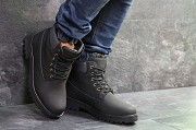 Мужские зимние ботинки черные с серым Timberland 6821 Мелитополь