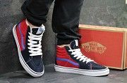 Мужские зимние кеды синие с красным Vans 6498 Мелитополь