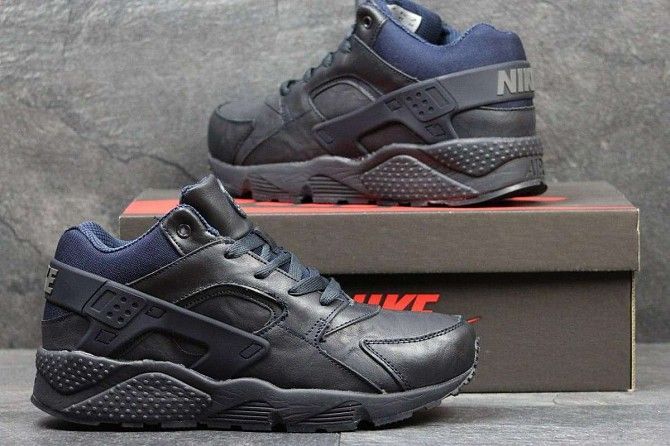 Мужские зимние кроссовки Air Huarache темно синие 3647 Мелитополь - изображение 1