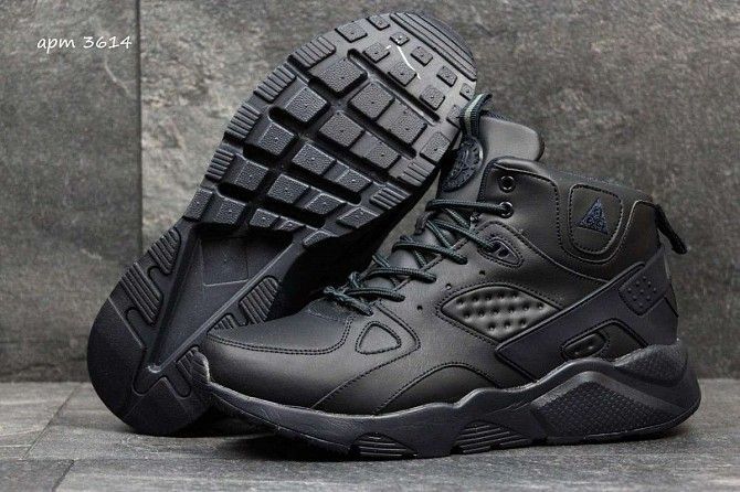Мужские зимние кроссовки Huarache темно синие 3614 Мелитополь - изображение 1