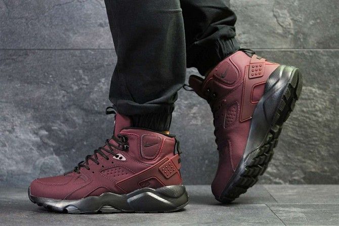 Мужские зимние кроссовки бордовые Huarache 6509 Мелитополь - изображение 1