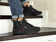 Мужские зимние кроссовки темно синие с красным Air Huarache 8540 Мелитополь