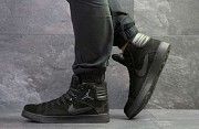 Мужские зимние кроссовки черные Jordan Nike 6571 Мелитополь