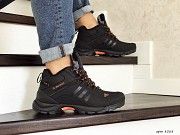 Мужские зимние кроссовки черные с оранжевым Adidas Climaproof 8568 Мелитополь
