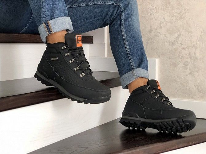 Мужские зимние кроссовки черные с оранжевым Timberland 8604 Мелитополь - изображение 1