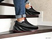 Мужские зимние кроссовки черные с серым и красным Adidas Sharks 8607 Мелитополь