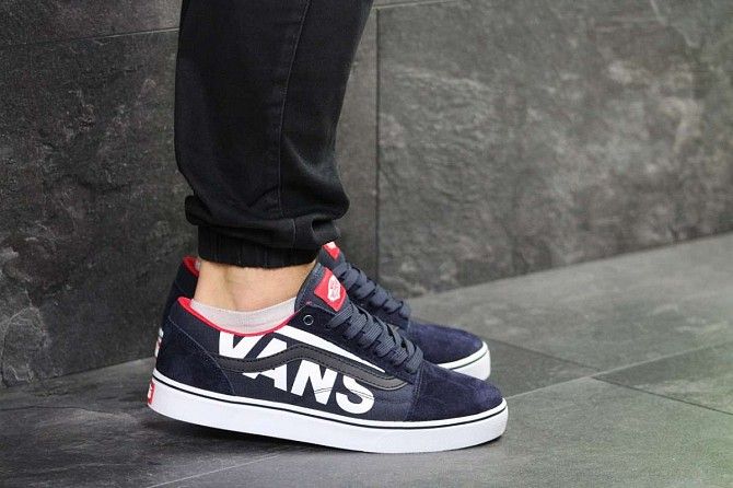 Мужские кеды синие с белым Vans 7160 Мелитополь - изображение 1