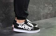 Мужские кеды черные с белым Vans 7161 Мелитополь