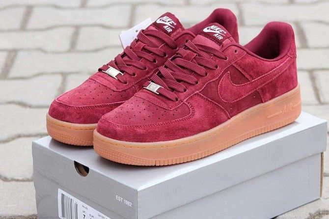 Мужские кроссовки Nike Air Force бордовые 2833 Мелитополь - изображение 1