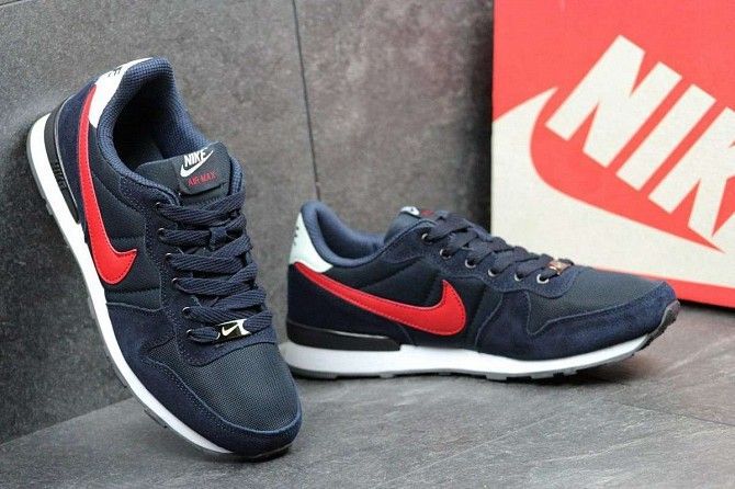 Мужские кроссовки Nike темно синие с красным 2542 Мелитополь - изображение 1