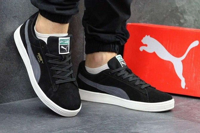 Мужские кроссовки Suede черные 2886 Мелитополь - изображение 1