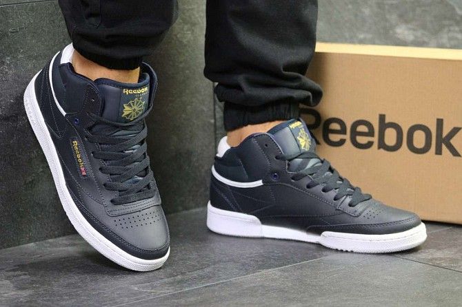 Мужские кроссовки Reebok темно синие с белым 6005 Мелитополь - изображение 1