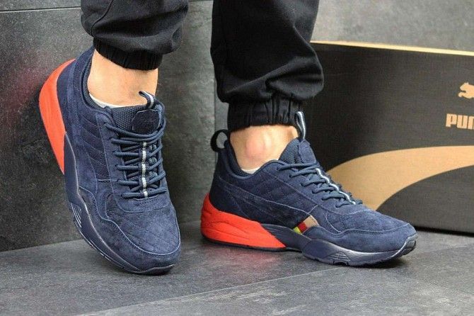 Мужские кроссовки Ronnie Fieg x Highsnobiety x темно синие с оранжевым 3881 Мелитополь - изображение 1