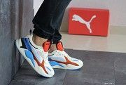 Мужские кроссовки бежевые с красным и синим Puma RS-X Hard Drive 8285 Мелитополь