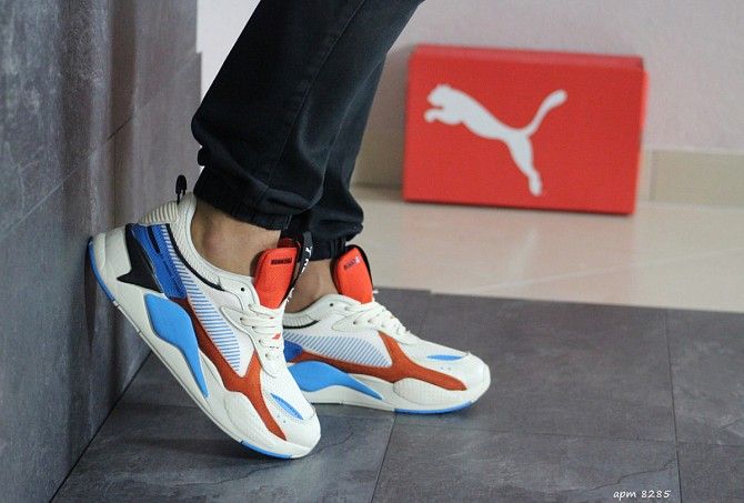 Мужские кроссовки бежевые с красным и синим Puma RS-X Hard Drive 8285 Мелитополь - изображение 1
