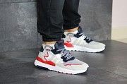 Мужские кроссовки белые с бежевым и красным Jogger Boost 8428 Мелитополь