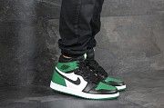 Мужские кроссовки белые с зеленым Nike Air Jordan 1 Python 8146 Мелитополь