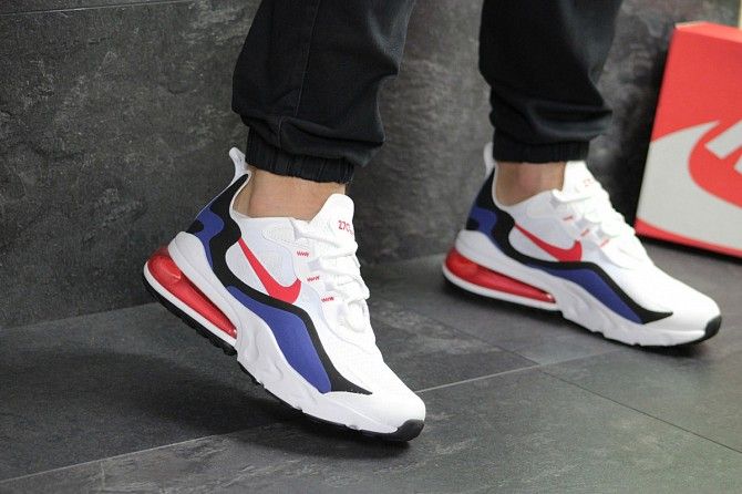 Мужские кроссовки белые с красным Air Max 270 React 7713 Мелитополь - изображение 1