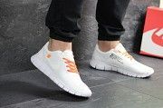 Мужские кроссовки белые с оражевым Free Run 5.0 7674 Мелитополь