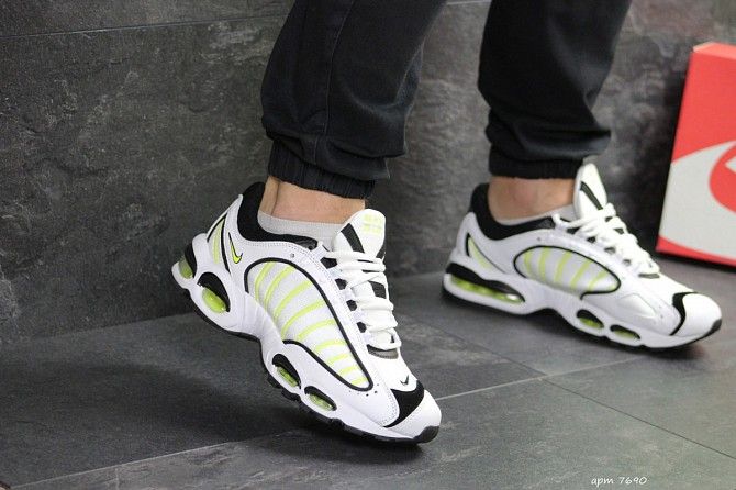 Мужские кроссовки белые с салатовым Nike Air Max 7690 Мелитополь - изображение 1