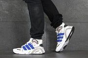 Мужские кроссовки белые с синим Adidas 8343 Мелитополь