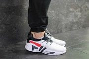 Мужские кроссовки белые с синим Fila 8019 Мелитополь