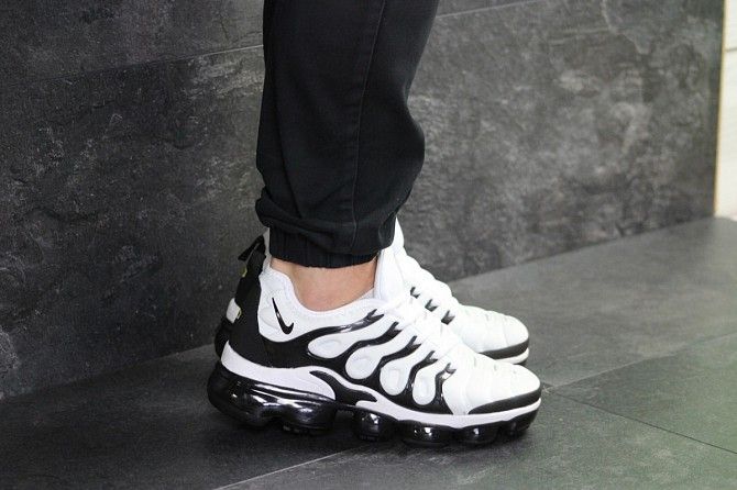 Мужские кроссовки белые с черным Air Vapormax Plus 7753 Мелитополь - изображение 1