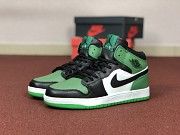 Мужские кроссовки зеленые с белым и черным Nike Air Jordan 1 Retro 8575 Мелитополь