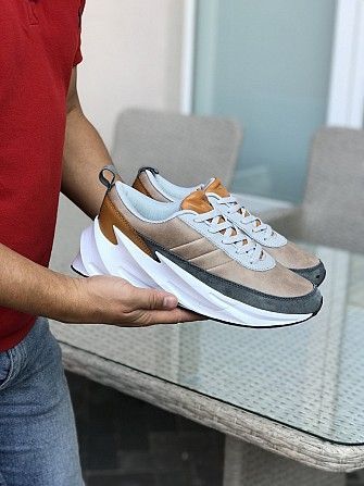 Мужские кроссовки коричневые с серым Adidas Sharks 8290 Мелитополь - изображение 1