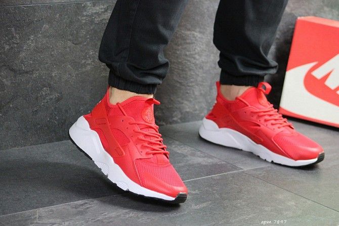 Мужские кроссовки красные Huarache 7897 Мелитополь - изображение 1