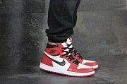 Мужские кроссовки красные с белым Nike Air Jordan 1 Python 8147 Мелитополь