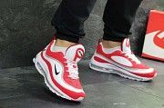 Мужские кроссовки красные с белым Air Max 98 Off White 7058 Мелитополь