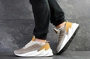 Мужские кроссовки серые с коричневым Adidas Sharks 8119 Мелитополь