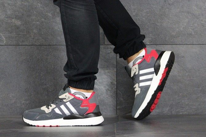 Мужские кроссовки серые с красным Jogger Boost 8437 Мелитополь - изображение 1
