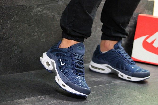 Мужские кроссовки синие с белым Nike Air Max TN 7277 Мелитополь - изображение 1